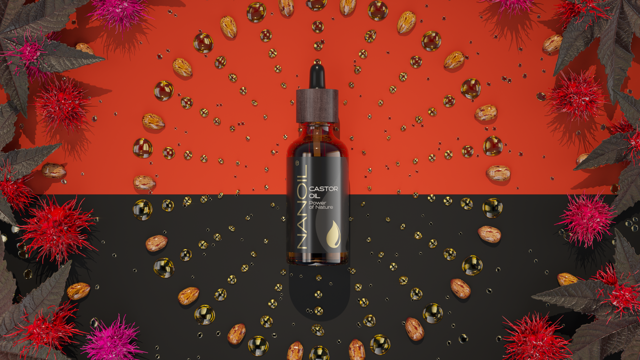 100% orgânico óleo de rícino