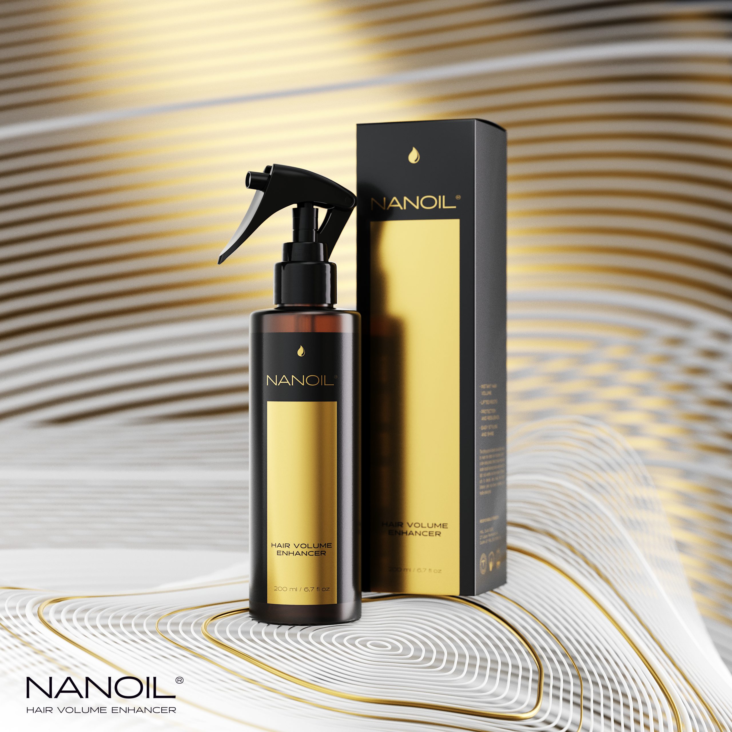 Nanoil spray para um cabelo mais volumoso